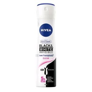 NIVEA INVISIBLE FOR BLACK & WHITE DEODORANT 48 Hr CLEAR for  women  SPRAY  150ml